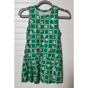 Hanna‎ Andersson Picnic Daisy UV Green Checkered Tank Dress Girls Size US 8